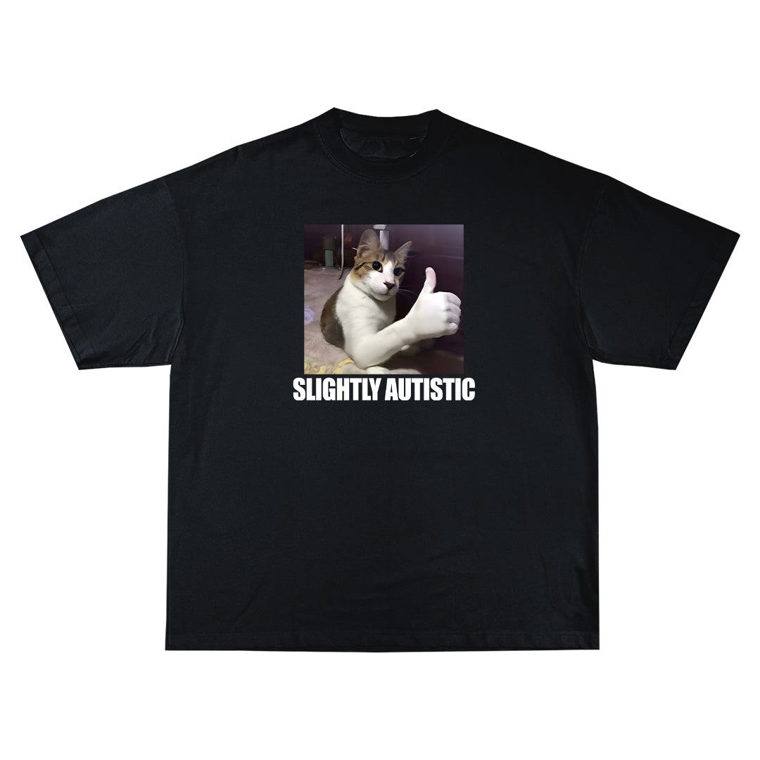 Slightly autistic cat Oversize Тениска!