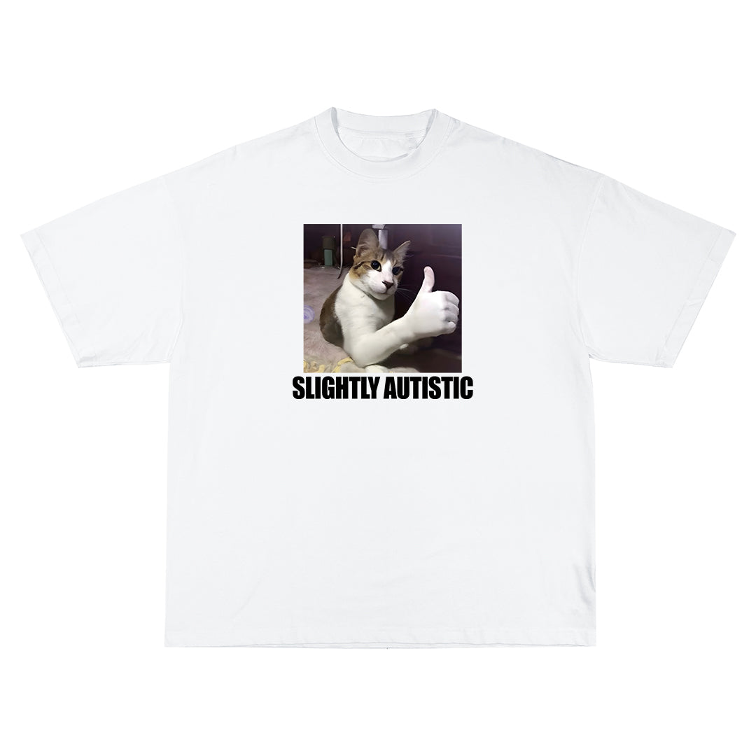 Slightly autistic cat Oversize Тениска!